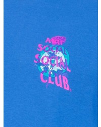 Мужская синяя футболка с круглым вырезом с принтом от Anti Social Social Club
