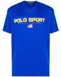 Мужская синяя футболка с круглым вырезом с принтом от POLO RALPH LAUREN SPORT