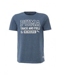 Мужская синяя футболка с круглым вырезом с принтом от Puma