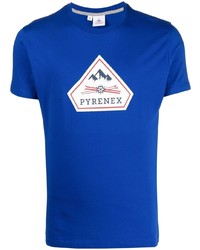 Мужская синяя футболка с круглым вырезом с принтом от Pyrenex