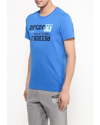 Мужская синяя футболка с круглым вырезом с принтом от Reebok