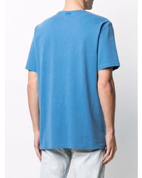 Мужская синяя футболка с круглым вырезом с принтом от Stussy