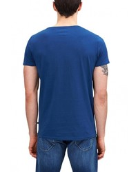 Мужская синяя футболка с круглым вырезом с принтом от s.Oliver Denim