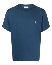 Мужская синяя футболка с круглым вырезом с принтом от Sandro