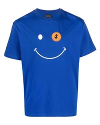 Мужская синяя футболка с круглым вырезом с принтом от Save The Duck