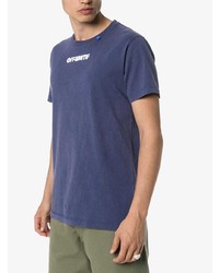 Мужская синяя футболка с круглым вырезом с принтом от Off-White