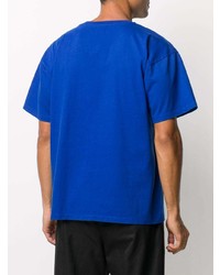 Мужская синяя футболка с круглым вырезом с принтом от PACCBET