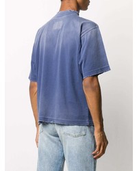 Мужская синяя футболка с круглым вырезом с принтом от Palm Angels