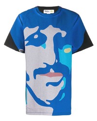 Мужская синяя футболка с круглым вырезом с принтом от Stella McCartney