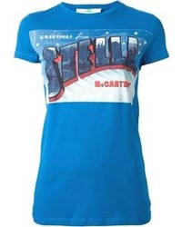 Женская синяя футболка с круглым вырезом с принтом от Stella McCartney