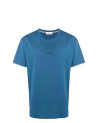 Мужская синяя футболка с круглым вырезом с принтом от Stone Island