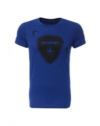 Мужская синяя футболка с круглым вырезом с принтом от Strellson