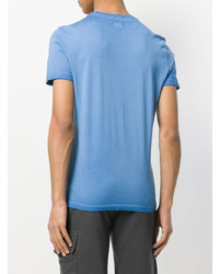 Мужская синяя футболка с круглым вырезом с принтом от CP Company