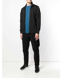 Мужская синяя футболка с круглым вырезом с принтом от Stone Island