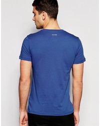 Мужская синяя футболка с круглым вырезом с принтом от Boss Orange