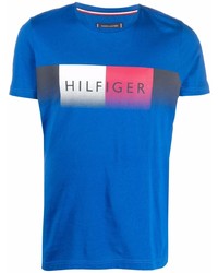 Мужская синяя футболка с круглым вырезом с принтом от Tommy Hilfiger