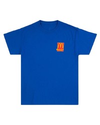Мужская синяя футболка с круглым вырезом с принтом от Travis Scott Astroworld