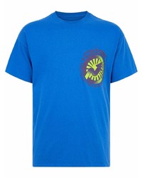 Мужская синяя футболка с круглым вырезом с принтом от Travis Scott