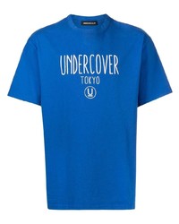 Мужская синяя футболка с круглым вырезом с принтом от Undercover