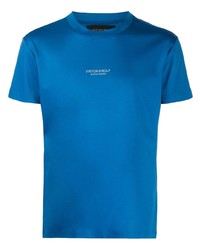 Мужская синяя футболка с круглым вырезом с принтом от Viktor & Rolf