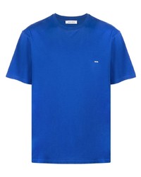 Мужская синяя футболка с круглым вырезом с принтом от Wood Wood