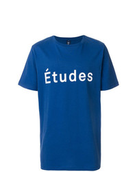 Мужская синяя футболка с круглым вырезом с принтом от Études