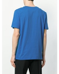 Мужская синяя футболка с круглым вырезом с украшением от Moschino