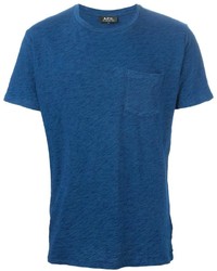 Мужская синяя футболка с круглым вырезом от A.P.C.