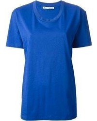 Женская синяя футболка с круглым вырезом от Acne Studios