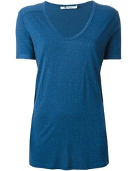 Женская синяя футболка с круглым вырезом от Alexander Wang