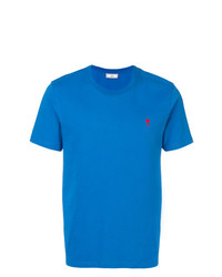 Мужская синяя футболка с круглым вырезом от AMI Alexandre Mattiussi