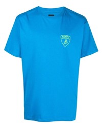 Мужская синяя футболка с круглым вырезом от Automobili Lamborghini