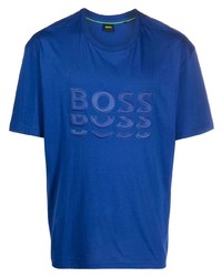Мужская синяя футболка с круглым вырезом от BOSS
