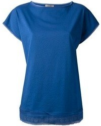 Женская синяя футболка с круглым вырезом от Bottega Veneta