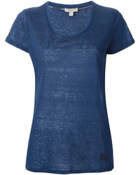 Женская синяя футболка с круглым вырезом от Burberry
