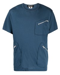 Мужская синяя футболка с круглым вырезом от Comme des Garcons Homme Deux