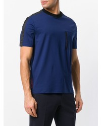 Мужская синяя футболка с круглым вырезом от Prada