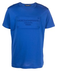 Мужская синяя футболка с круглым вырезом от Dolce & Gabbana