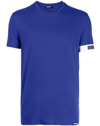 Мужская синяя футболка с круглым вырезом от DSQUARED2