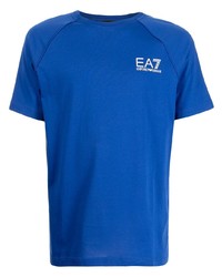 Мужская синяя футболка с круглым вырезом от Ea7 Emporio Armani