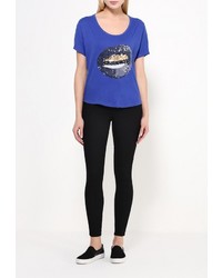 Женская синяя футболка с круглым вырезом от Eleven Paris