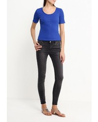 Женская синяя футболка с круглым вырезом от Glamorous