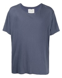Мужская синяя футболка с круглым вырезом от Greg Lauren