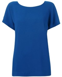 Женская синяя футболка с круглым вырезом от Issey Miyake