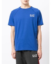 Мужская синяя футболка с круглым вырезом от Ea7 Emporio Armani