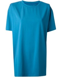 Женская синяя футболка с круглым вырезом от Maison Margiela