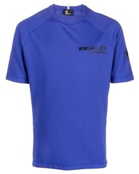 Мужская синяя футболка с круглым вырезом от MONCLER GRENOBLE