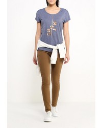 Женская синяя футболка с круглым вырезом от Mustang