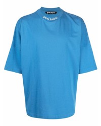 Мужская синяя футболка с круглым вырезом от Palm Angels