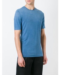 Мужская синяя футболка с круглым вырезом от Laneus